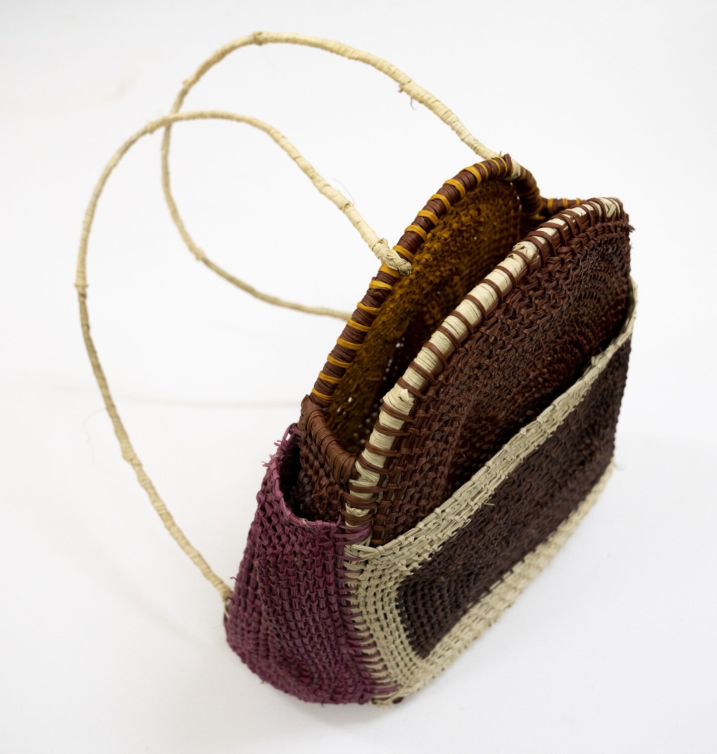 Knotted pandanus handbag